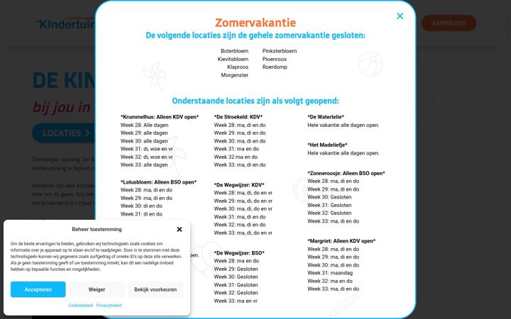Screenshot stránky dekindertuin.nl
