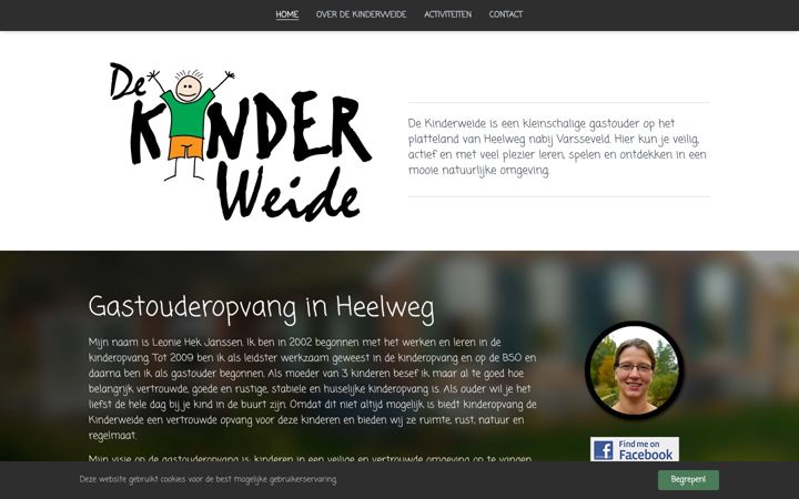 Screenshot stránky dekinderweide.nl