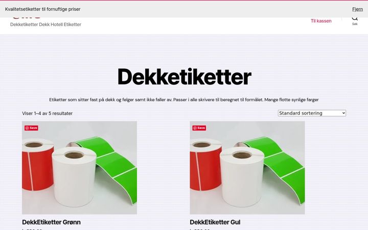 Screenshot stránky dekkdata.no