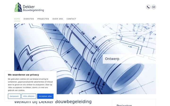 Screenshot stránky dekkerbouwbegeleiding.nl