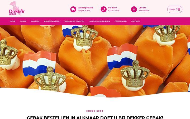 Screenshot stránky dekkergebak.nl