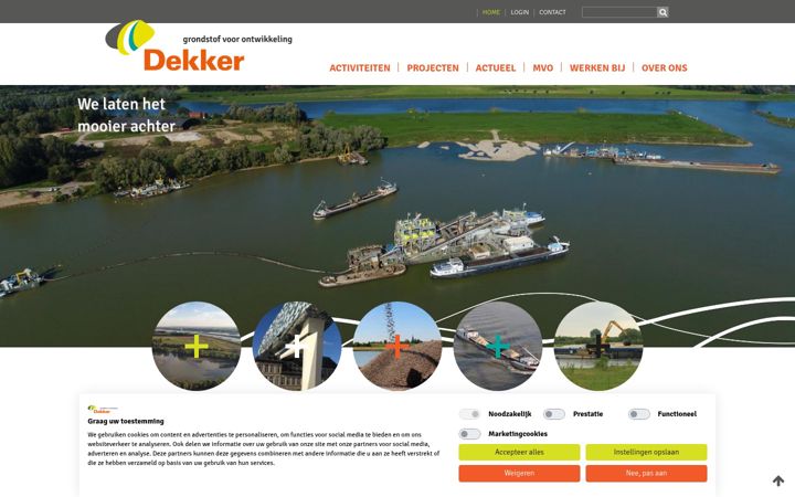 Screenshot stránky dekkergroep.nl