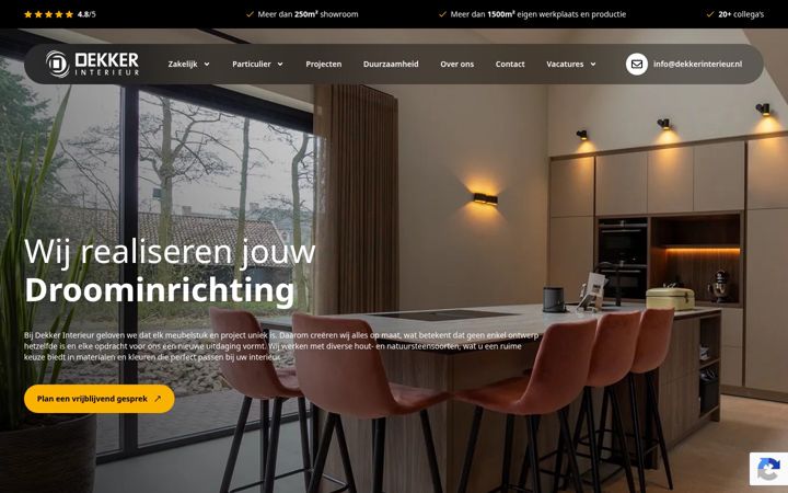 Screenshot stránky dekkerinterieur.nl