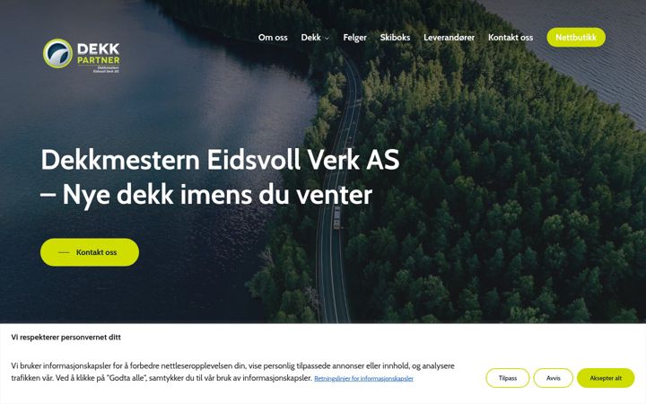Screenshot stránky dekkmestern.no