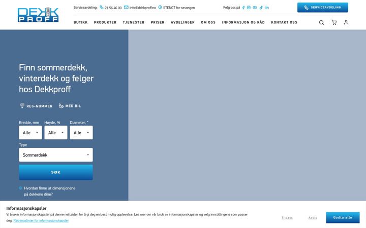 Screenshot stránky dekkproff.no