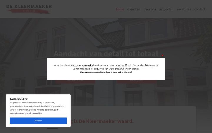 Screenshot stránky dekleermaeker.nl