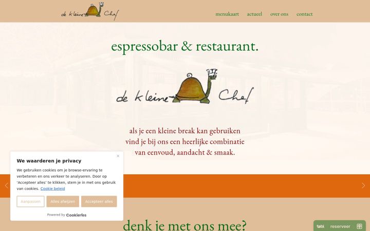 Screenshot stránky dekleinechef.nl