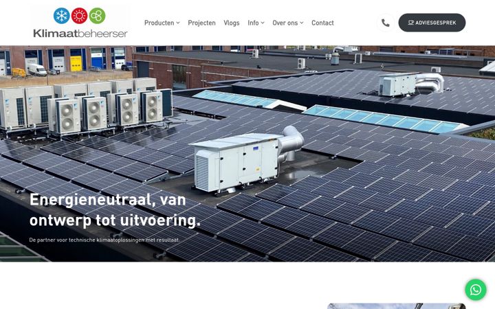 Captura de pantalla de deklimaatbeheerser.nl