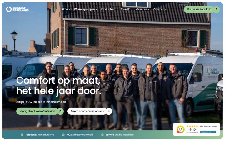 Screenshot stránky deklimaatregelaars.nl