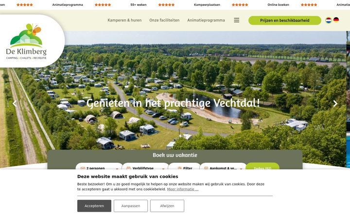 Screenshot stránky deklimberg.nl