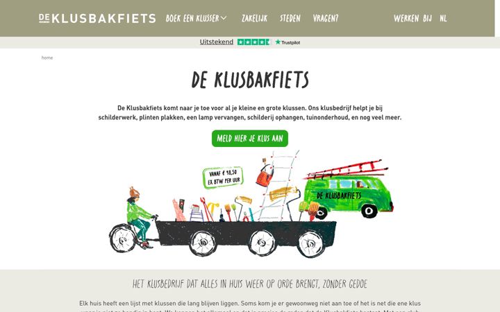 Screenshot stránky deklusbakfiets.nl