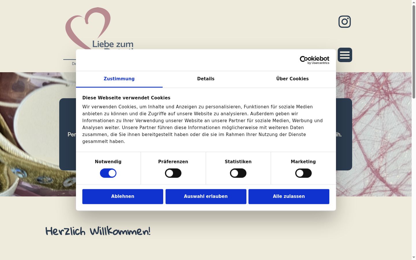 Screenshot del banner di consenso mostrato prima di qualsiasi interazione