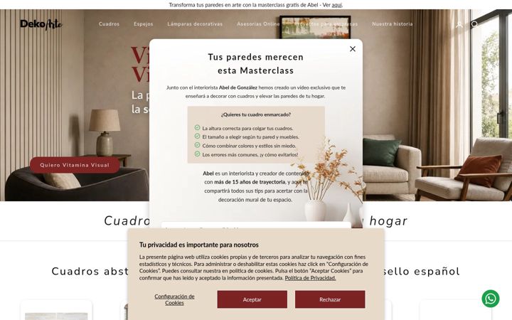 Screenshot van dekoarte.es