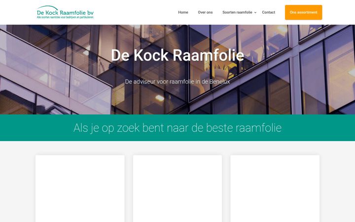 Screenshot stránky dekockraamfolie.nl