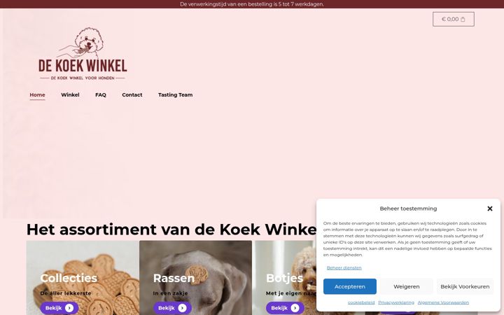 Screenshot stránky dekoekwinkel.nl