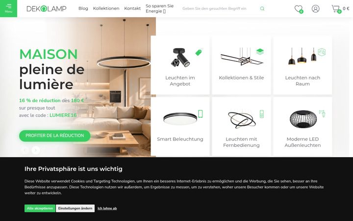 Screenshot of dekolamp.be