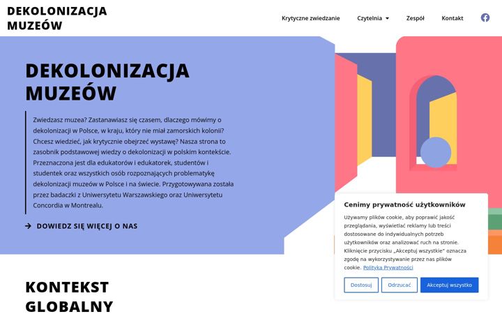 Snimka zaslona za dekolonizacjamuzeow.pl