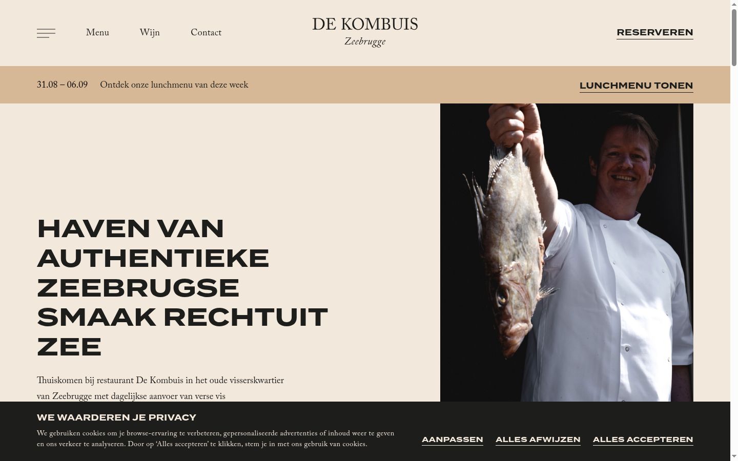 Screenshot van de toestemmingsbanner zoals getoond vóór enige interactie