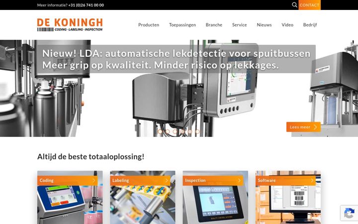 Screenshot stránky dekoningh.nl