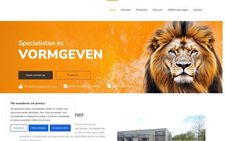 Screenshot stránky dekoningprintpartners.nl