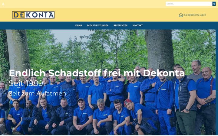 Ekraanipilt saidist dekonta-ag.ch