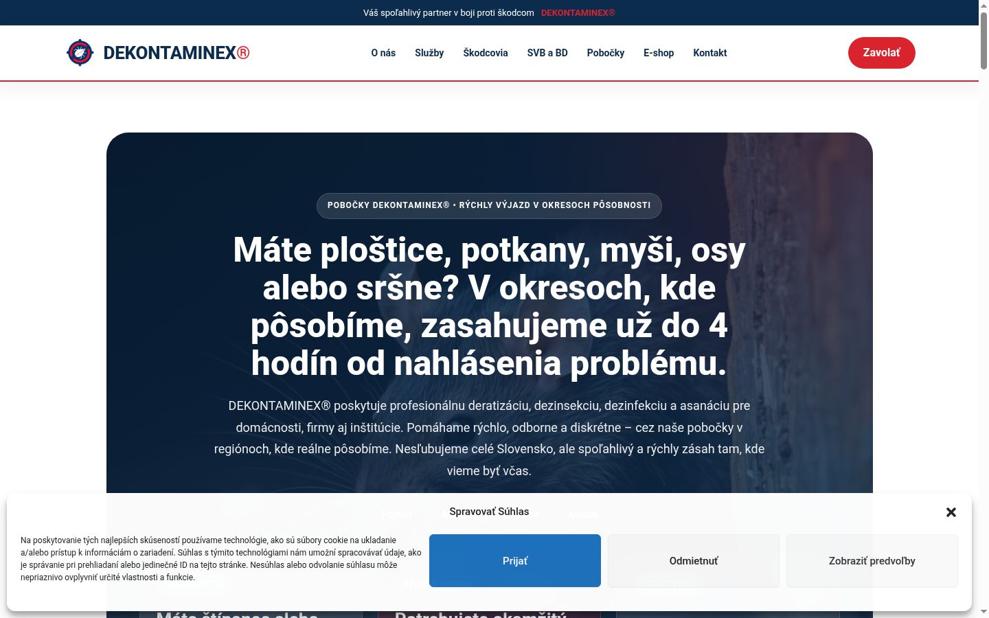 Snímka obrazovky banera súhlasu zobrazeného pred akoukoľvek interakciou