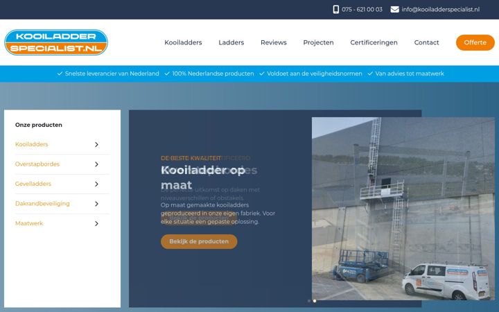 Екранна снимка на dekooiladderspecialist.nl