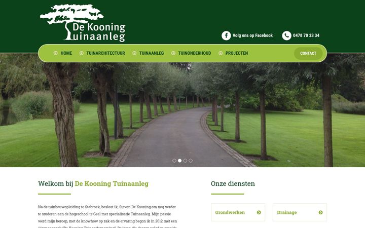 Screenshot of dekooningtuinaanleg.be