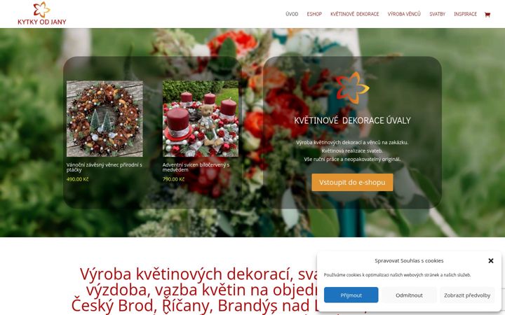 Skärmbild av dekoracezkvetin.cz