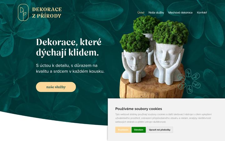 Skärmbild av dekoracezprirody.cz