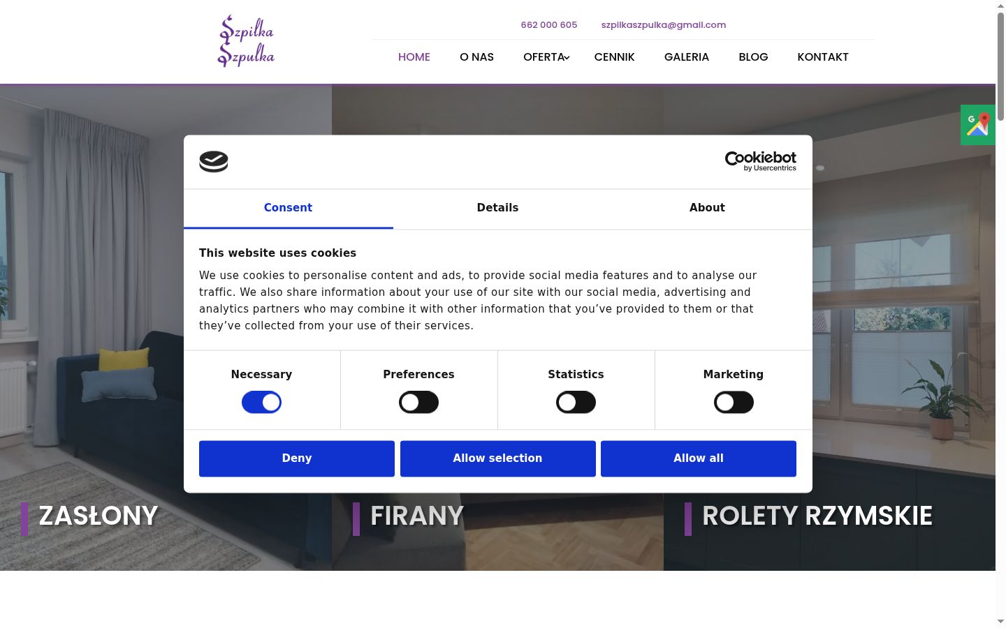 Screenshot of the consent banner shown before any interaction