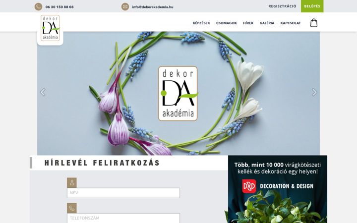 Zrzut ekranu dekorakademia.hu
