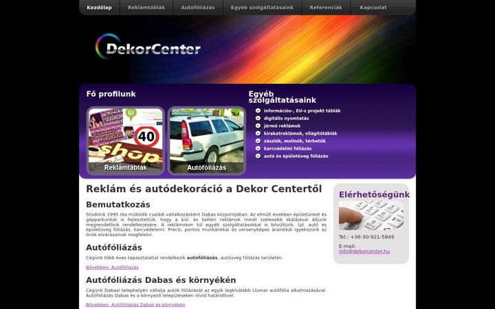 Zrzut ekranu dekorcenter.hu