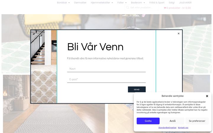 Screenshot stránky dekorer.no