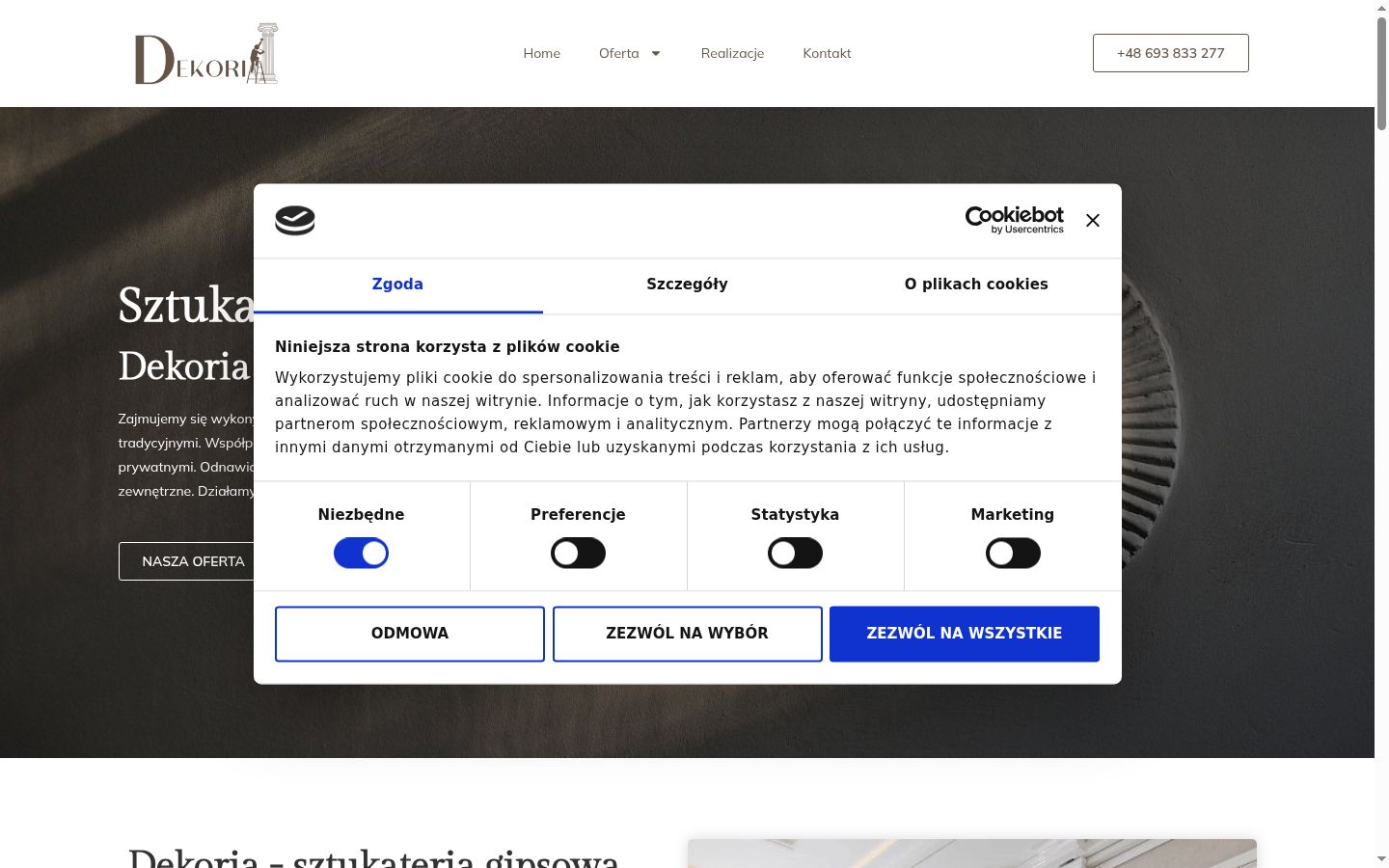 Snímek obrazovky baneru souhlasu zobrazeného před jakoukoli interakcí