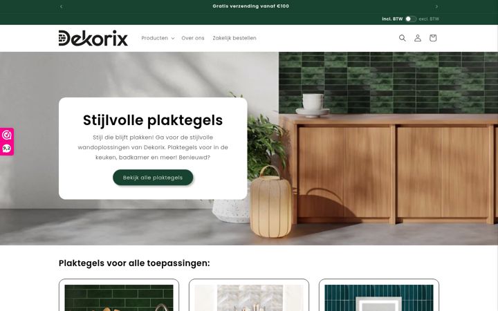 Ekrano kopija dekorix.nl