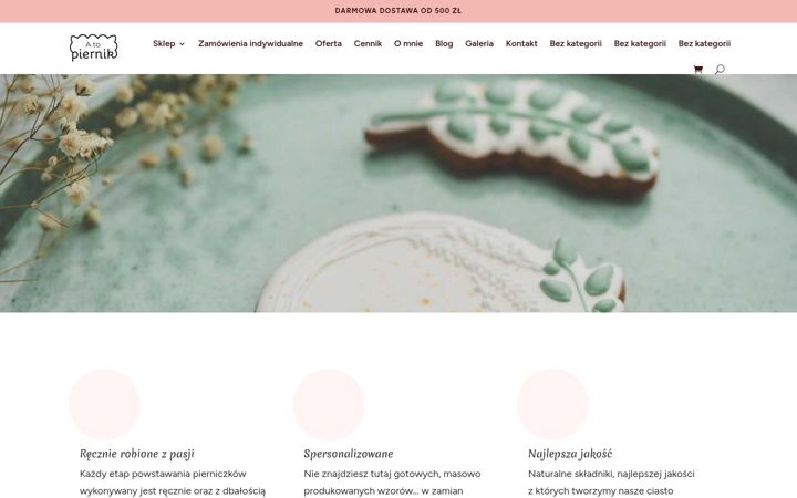 Snímek obrazovky dekorowanepierniki.pl