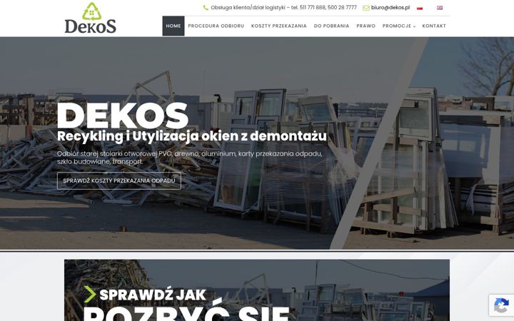 Snímek obrazovky dekos.pl