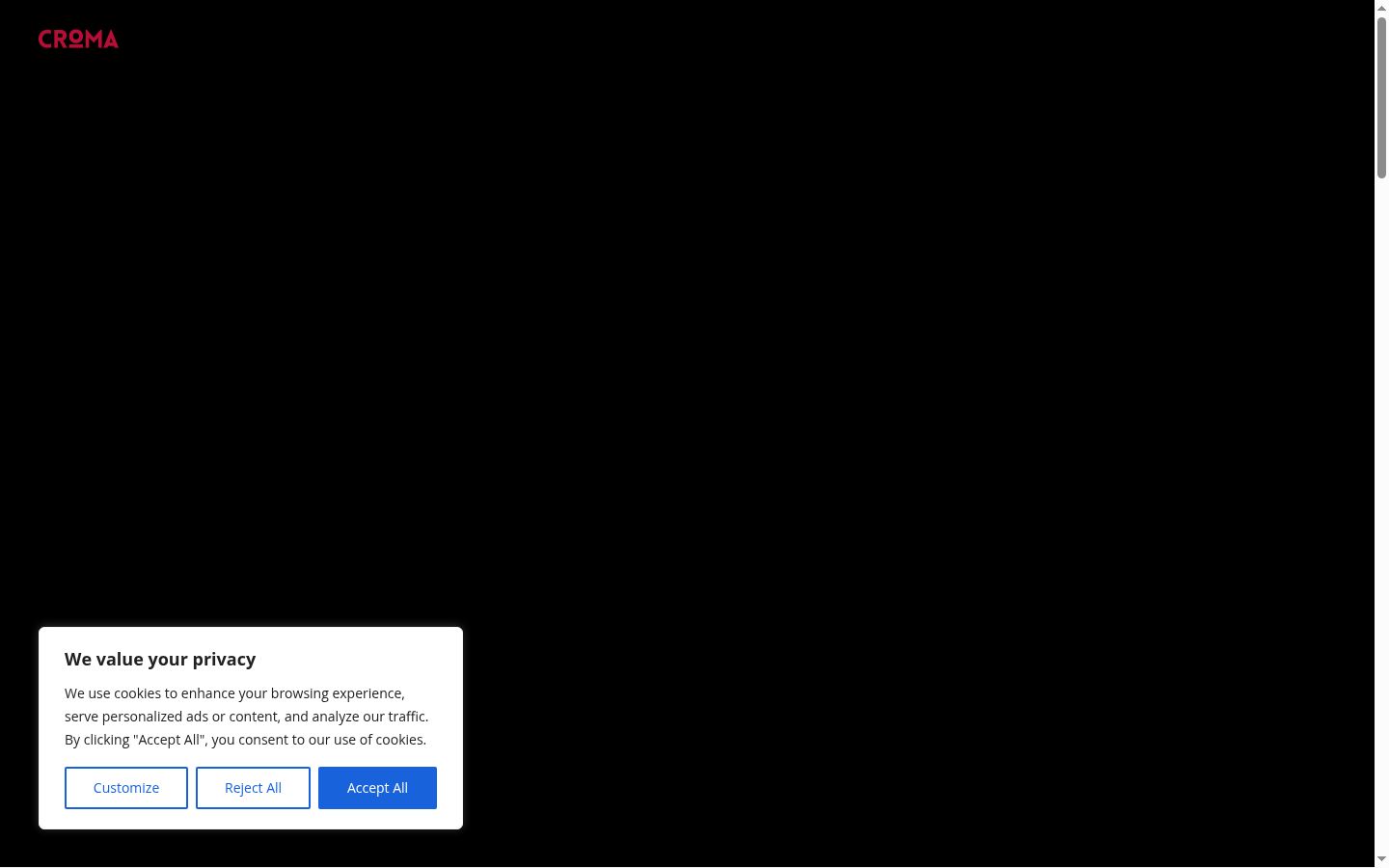 Captura de pantalla del banner de consentimiento mostrado antes de cualquier interacción