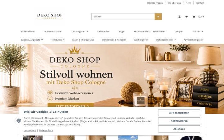 Screenshot of dekoshopcologne.de