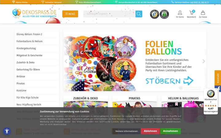 Screenshot of dekospass.de