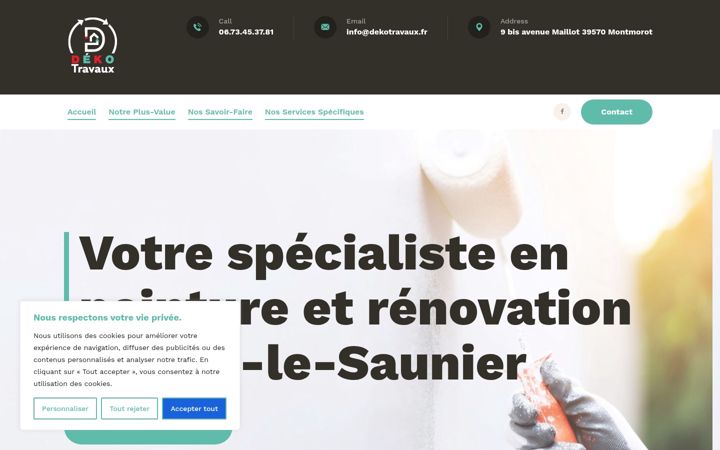 Screenshot of dekotravaux.fr