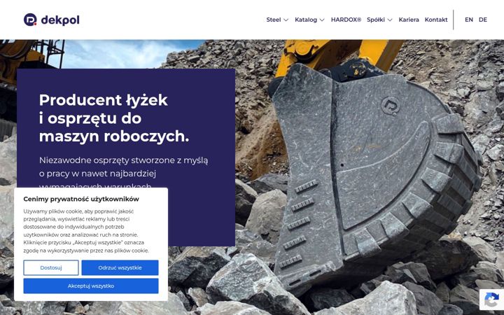 Snímek obrazovky dekpolsteel.pl
