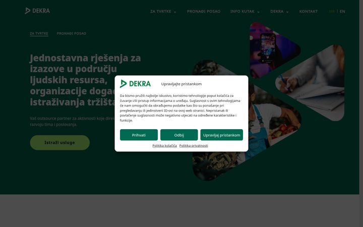 Snímek obrazovky dekra-arbeit.hr