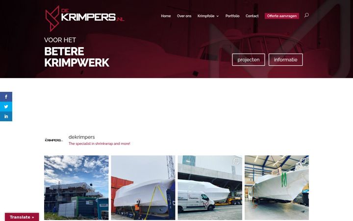 Screenshot stránky dekrimpers.nl