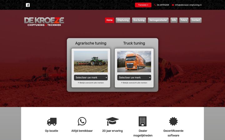 Screenshot of dekroeze-chiptuning.nl