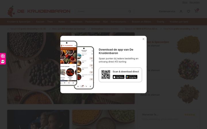 Screenshot of dekruidenbaron.nl