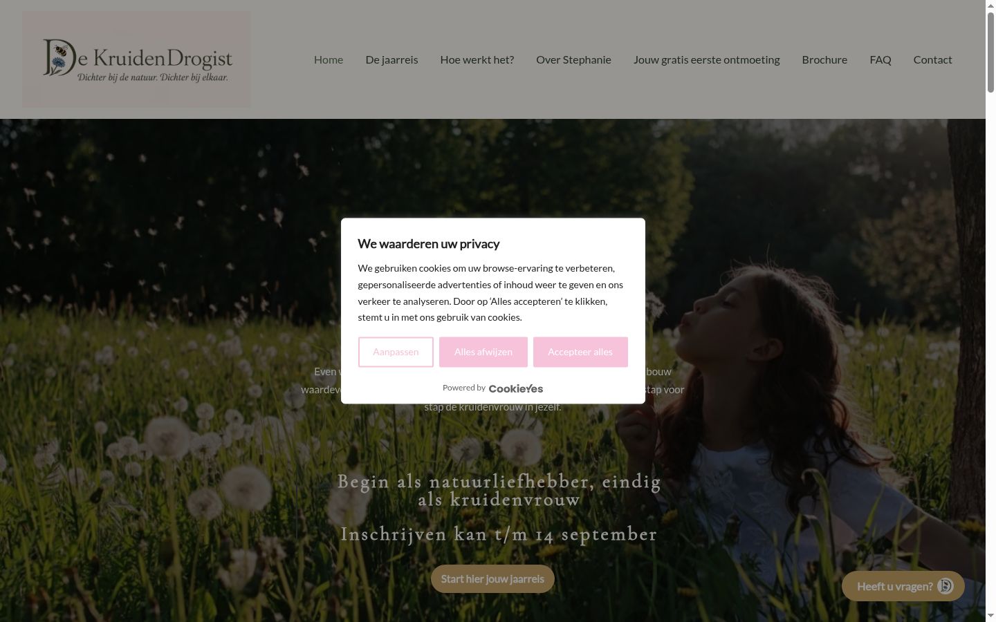 Screenshot des Einwilligungsbanners vor jeglicher Interaktion