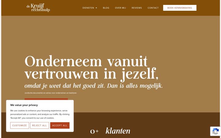 Screenshot of dekruijfrechtshulp.nl
