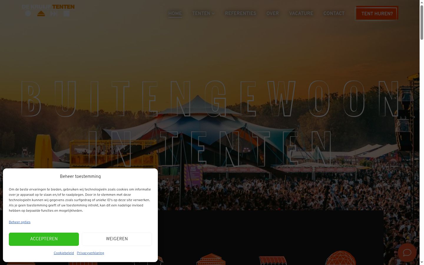 Screenshot des Einwilligungsbanners vor jeglicher Interaktion